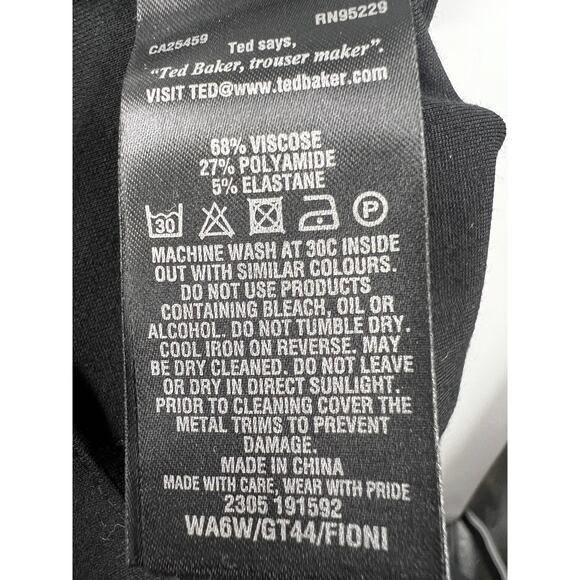 Ted‎ Baker Womens Black Fioni Ankle Zip Stretch Knit Skinny Ponte Jeans Size 4 - Picture 4 of 11